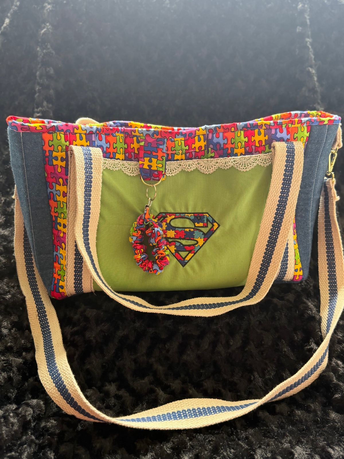 Super Puzzle Handmade Quilted Tote Bag – Autism Awareness
