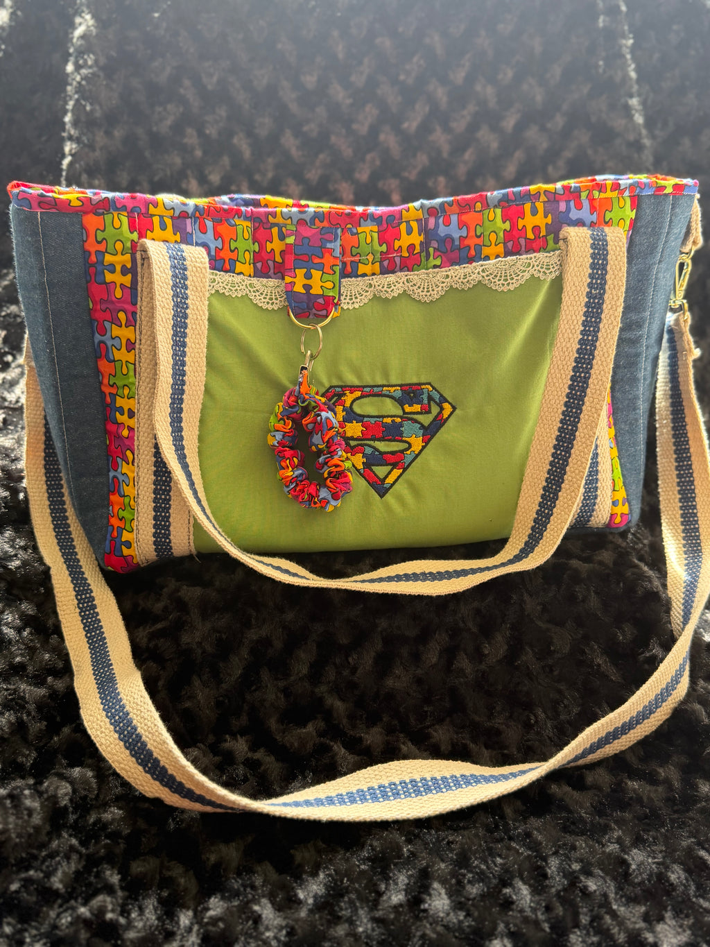 Super Puzzle Handmade Quilted Tote Bag – Autism Awareness