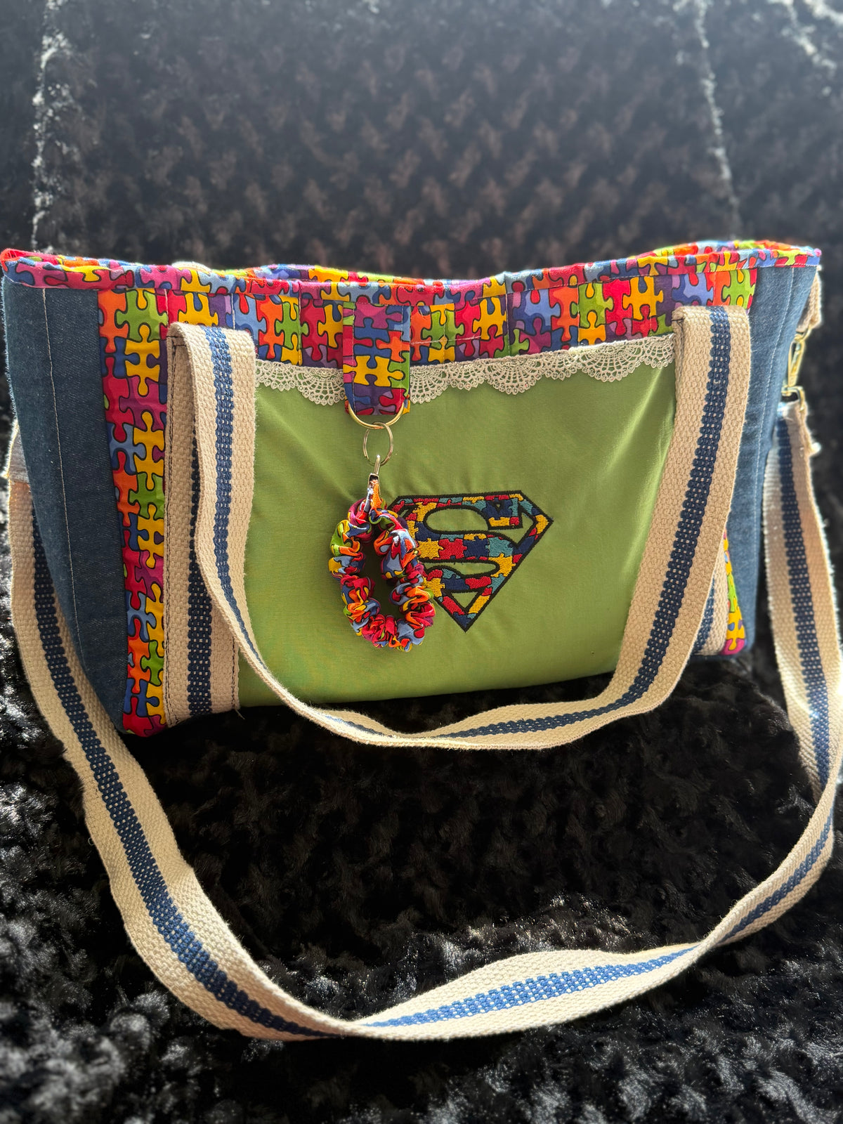 Super Puzzle Handmade Quilted Tote Bag – Autism Awareness