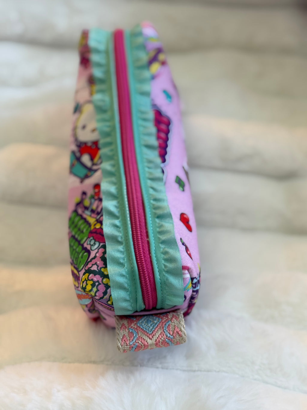 Handmade Hello Kitty Pencil Pouch with Lace Trim