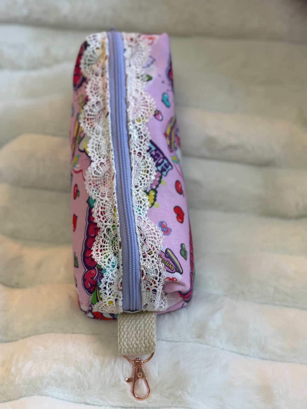 Handmade Hello Kitty Pencil Pouch with Lace Trim