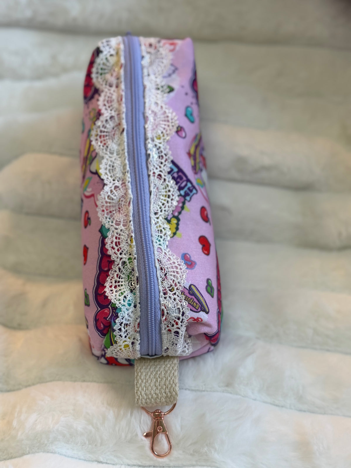 Handmade Hello Kitty Pencil Pouch with Lace Trim